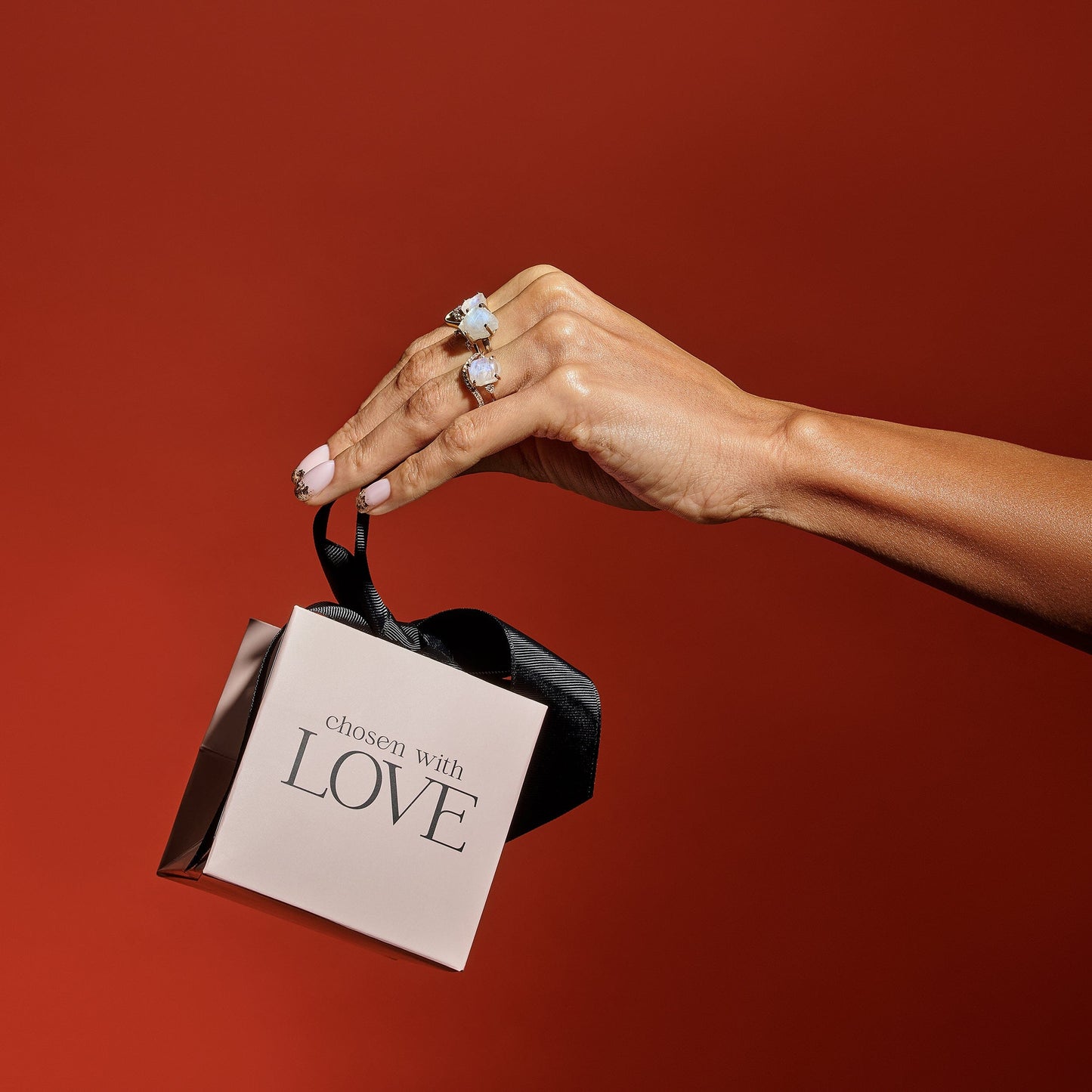 Ensemble sac cadeau rose et carte cadeau noire - Grand