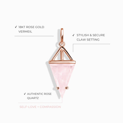 Breloque en quartz rose - Héroïne