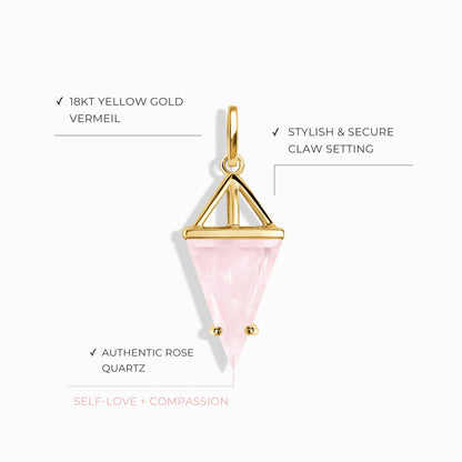 Breloque en quartz rose - Héroïne