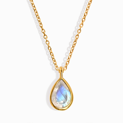 Collier Pierre de Lune - Cœur Caché