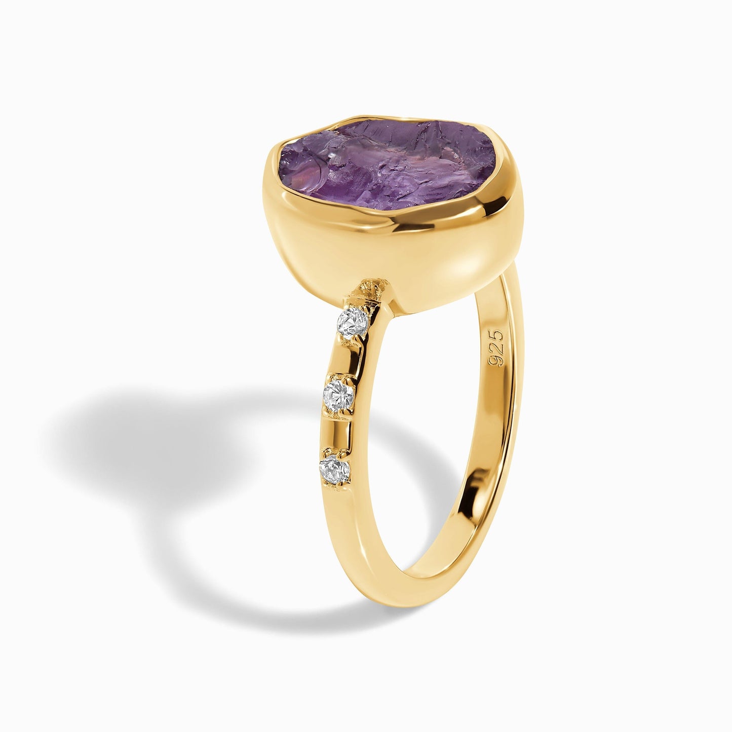 Bague en cristal brut – Améthyste hypnotique