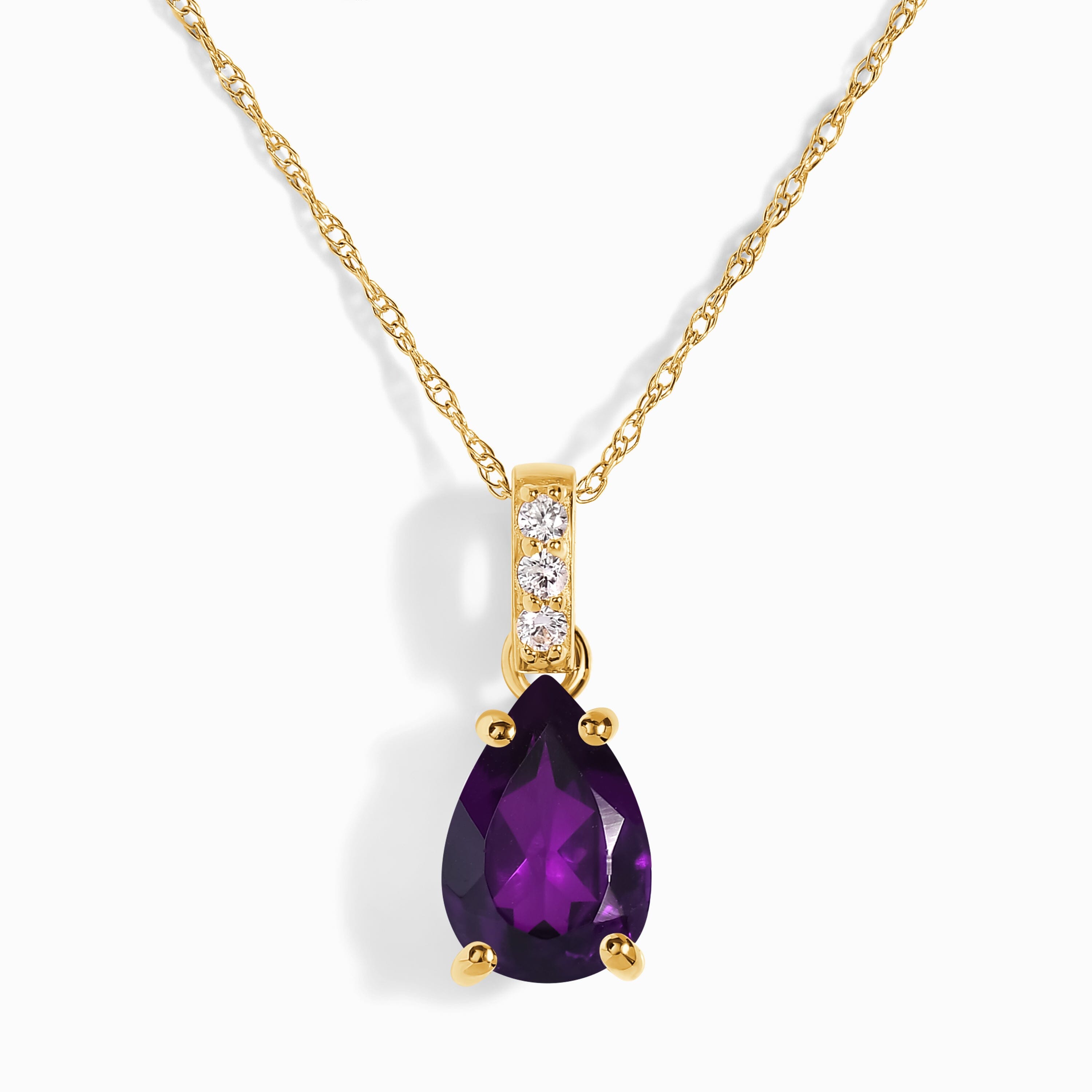 Amethyst Diamond Necklace Sway - February Birthstone