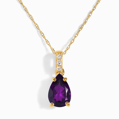 Collier Sway en améthyste et diamants - Pierre de naissance de février