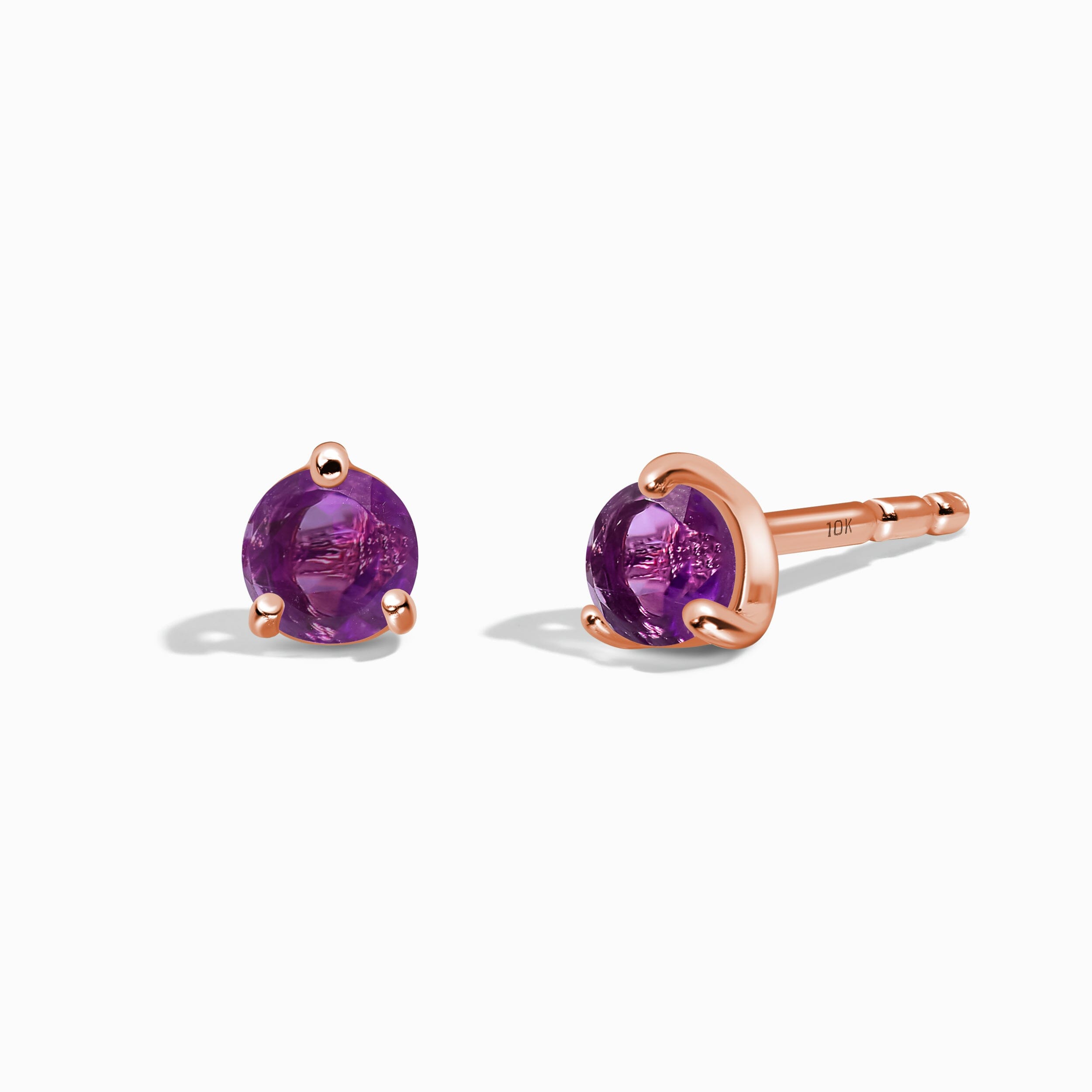 Amethyst Round Studs - February Birthstone