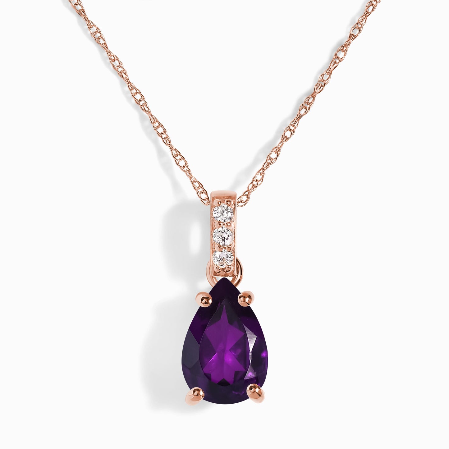 Collier Sway en améthyste et diamants - Pierre de naissance de février