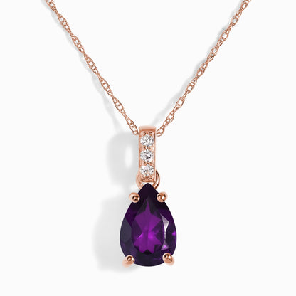Collier Sway en améthyste et diamants - Pierre de naissance de février