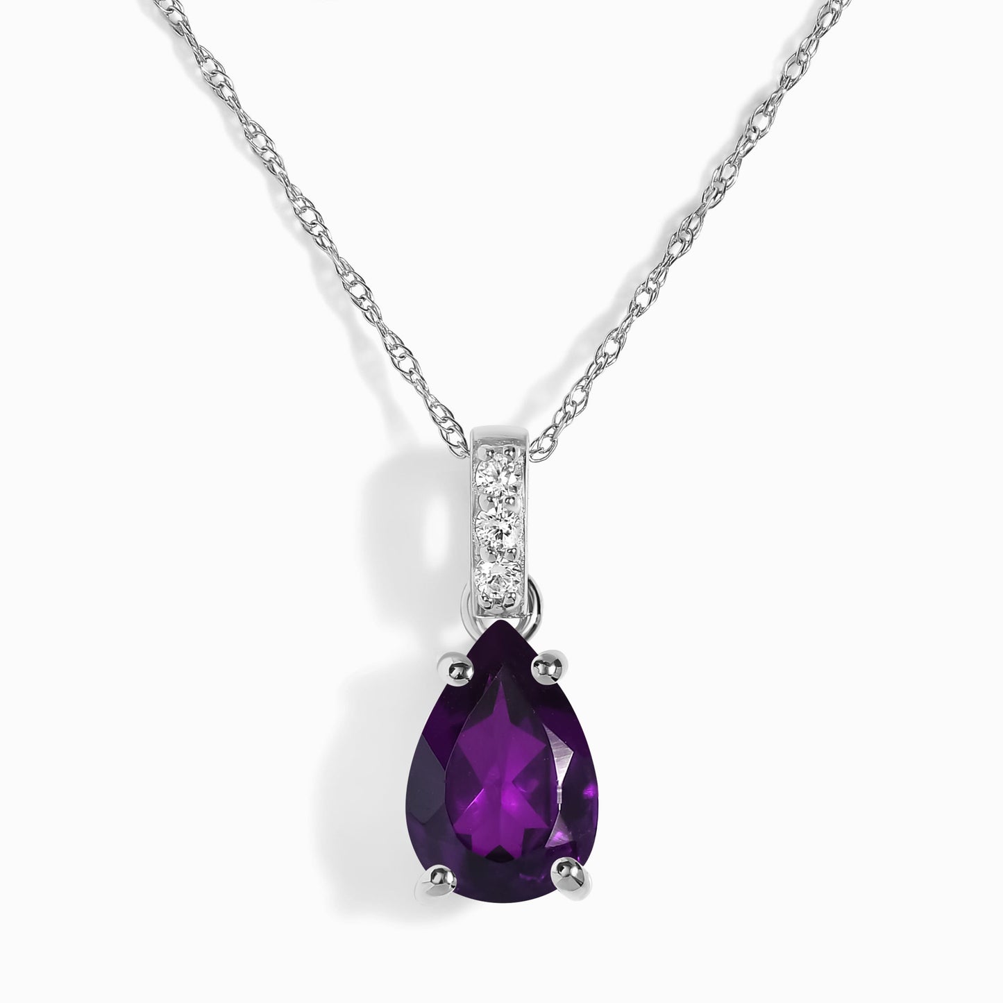 Collier Sway en améthyste et diamants - Pierre de naissance de février