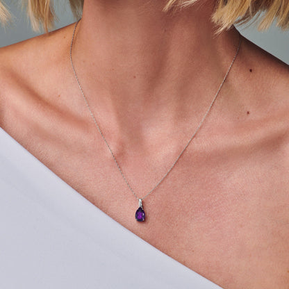Collier Sway en améthyste et diamants - Pierre de naissance de février