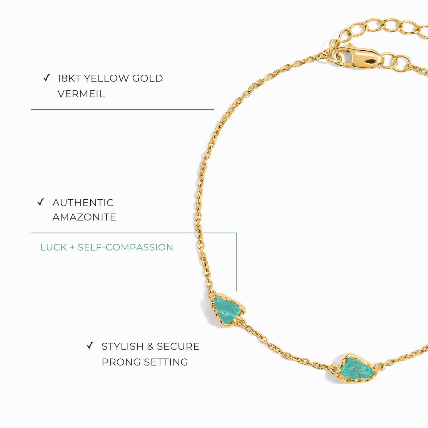 Bracelet en cristal brut - Amazonite divine