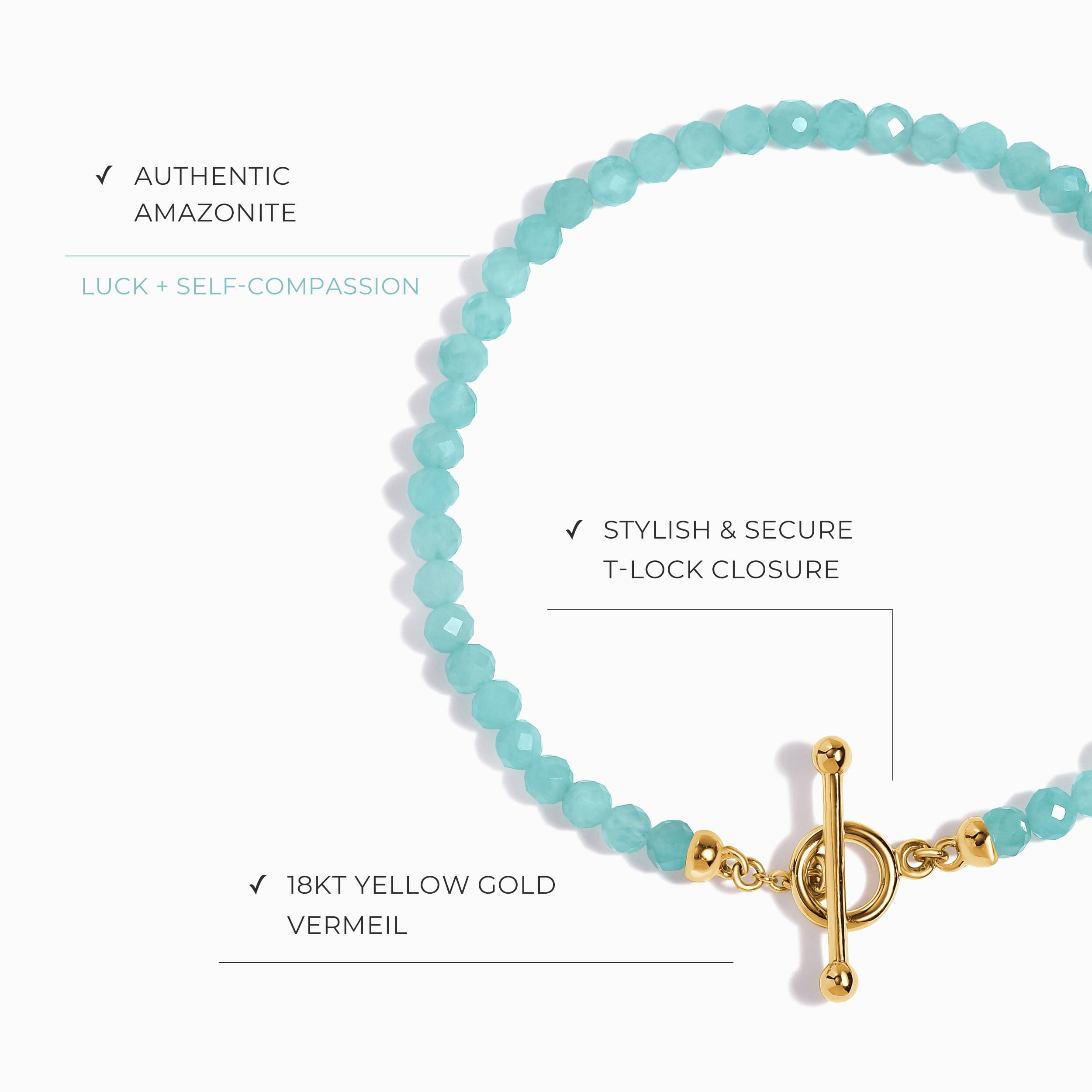 Amazonite T-Lock Beads Bracelet - Raise Your Vibrations