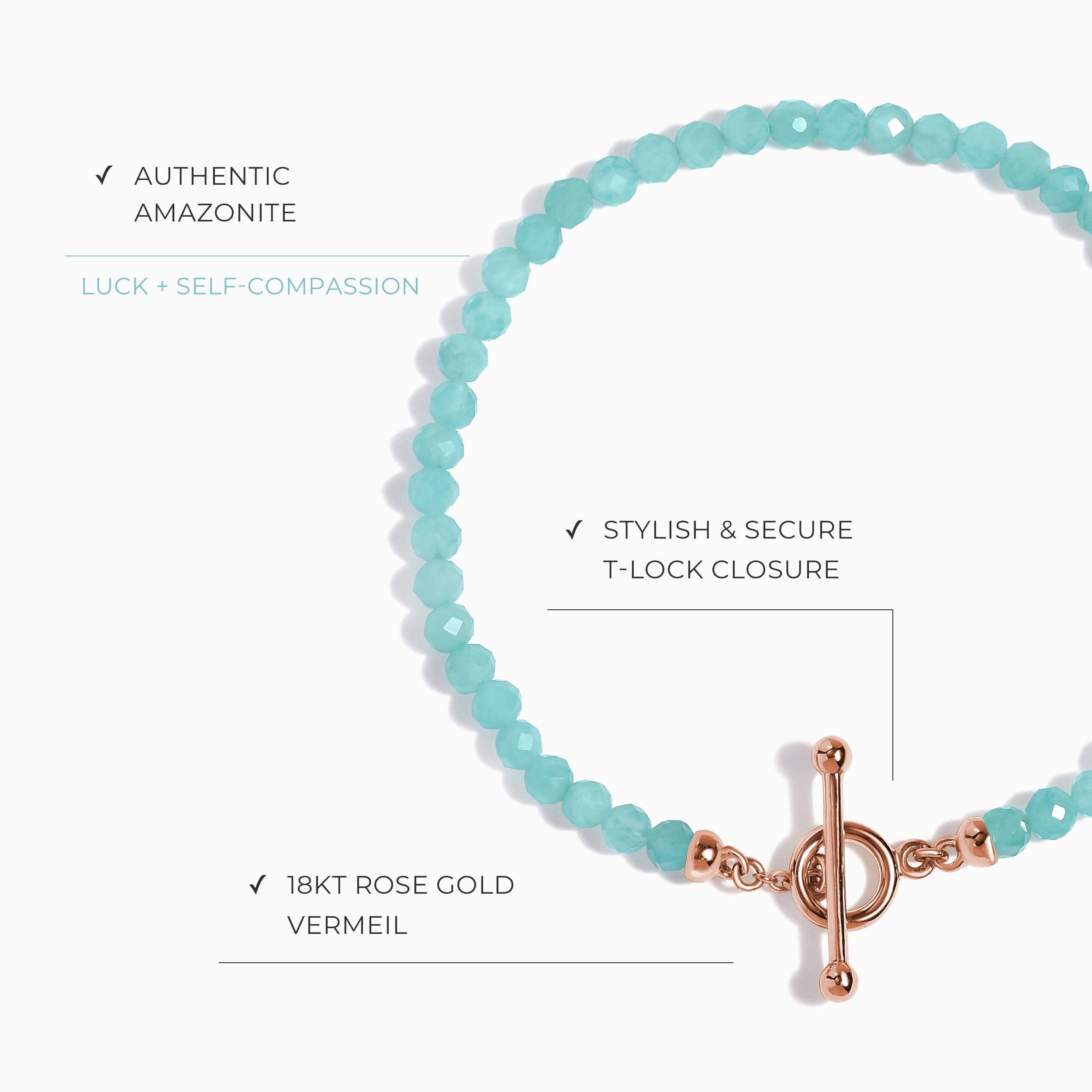 Amazonite T-Lock Beads Bracelet - Raise Your Vibrations