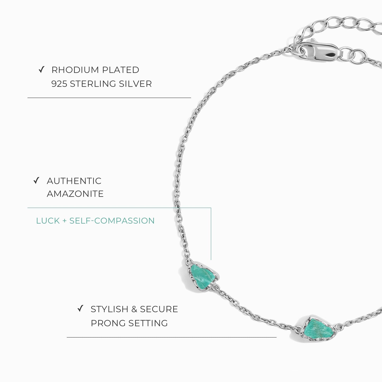 Bracelet en cristal brut - Amazonite divine