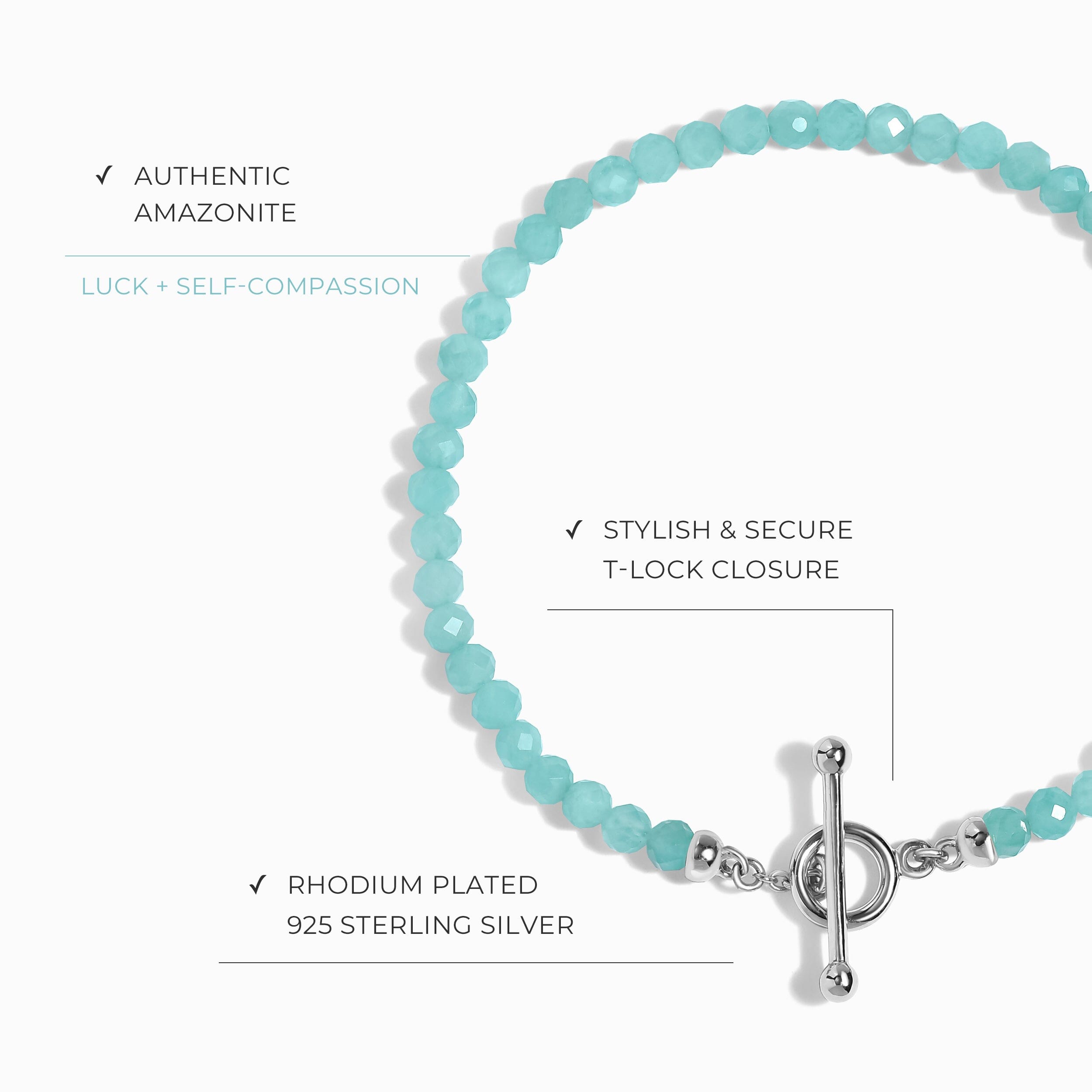 Amazonite T-Lock Beads Bracelet - Raise Your Vibrations