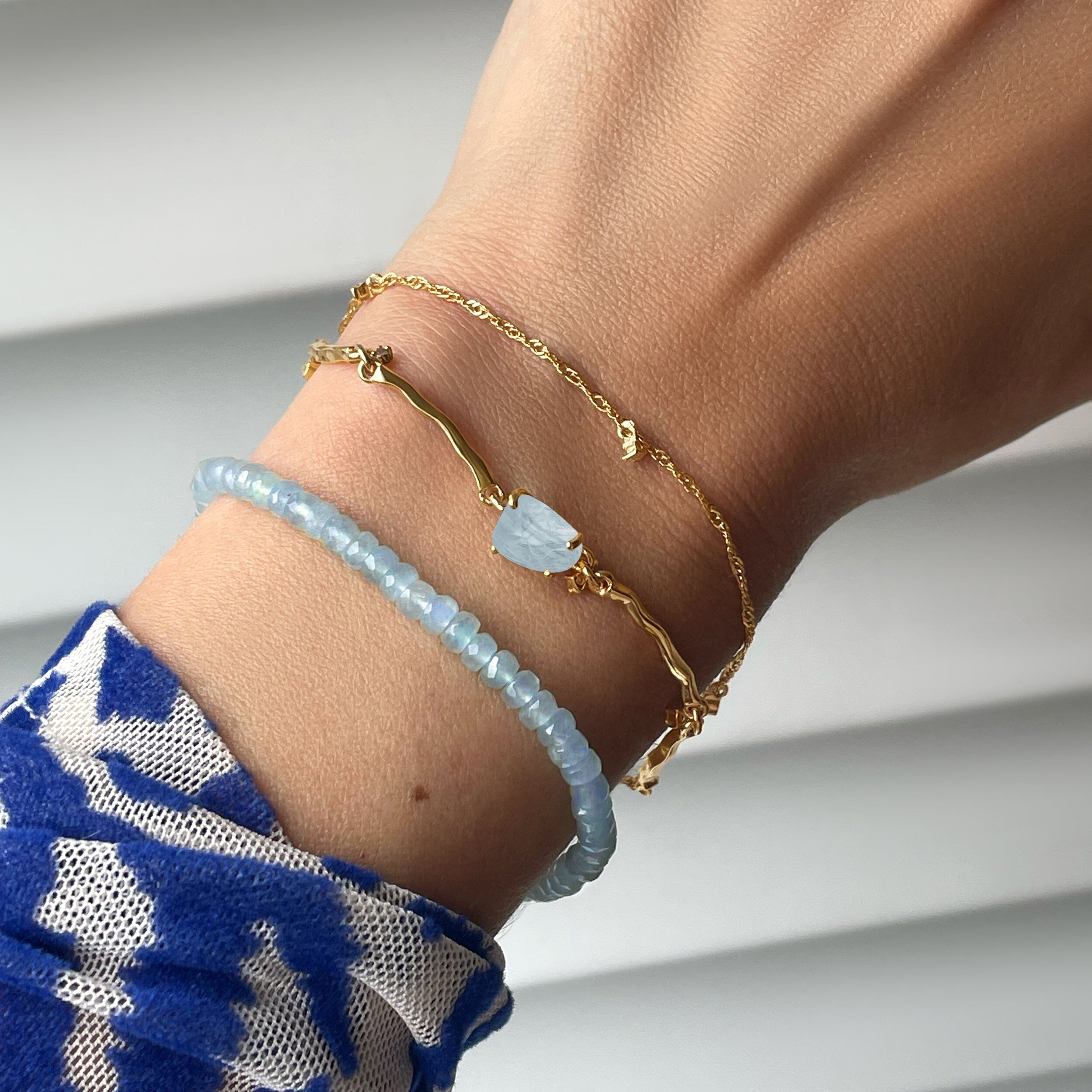 Aquamarine Bracelet Stack - Fearless