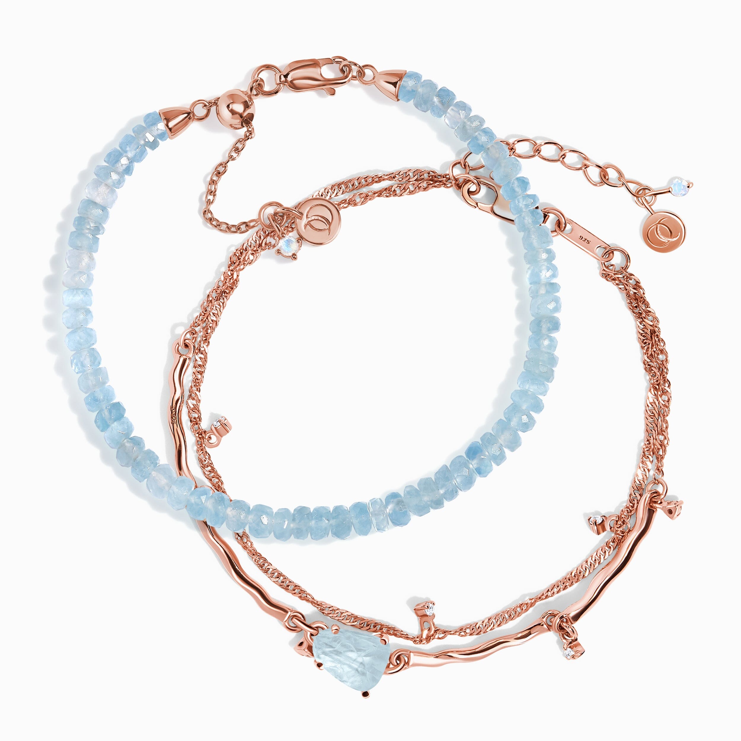 Aquamarine Bracelet Stack - Fearless