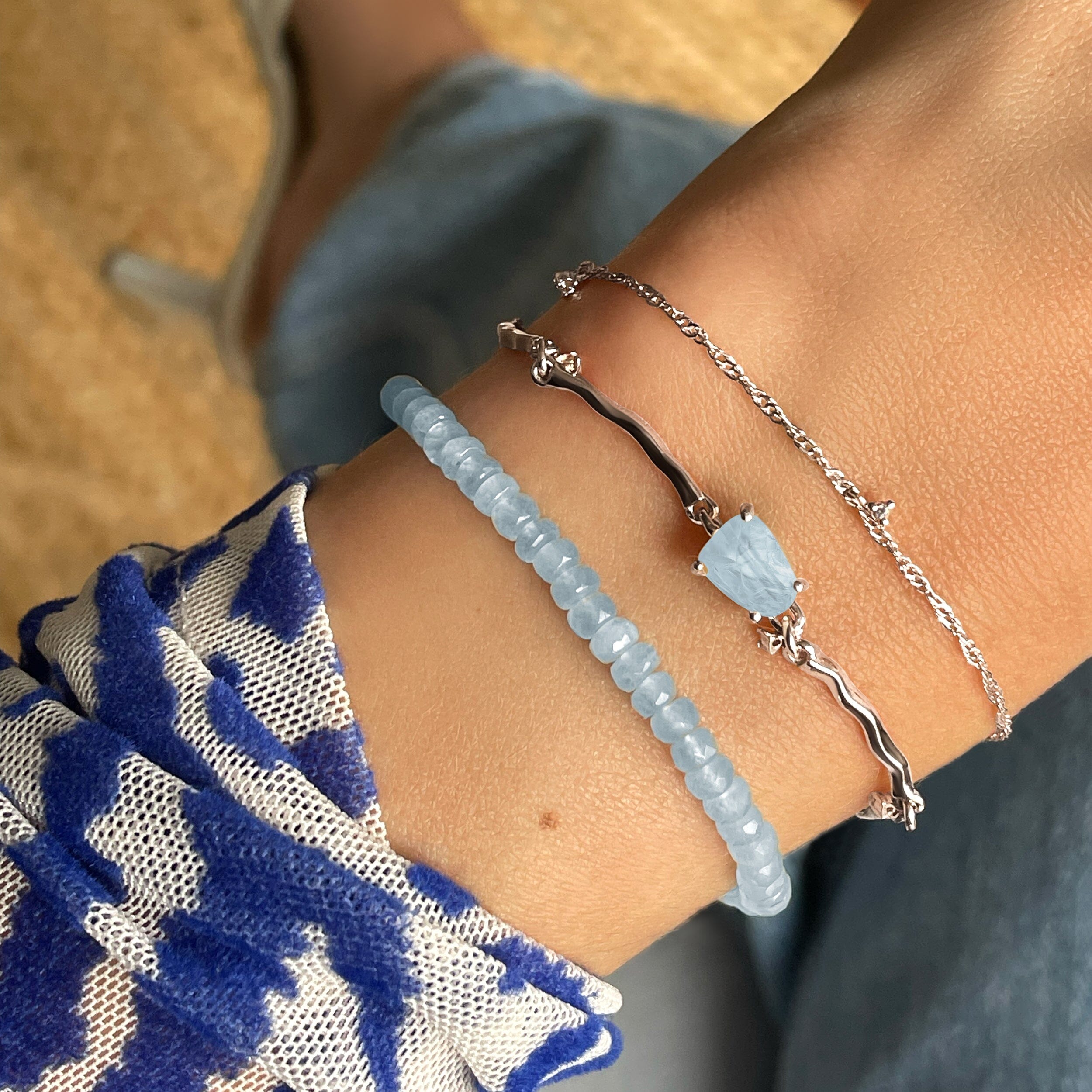 Aquamarine Bracelet Stack - Fearless