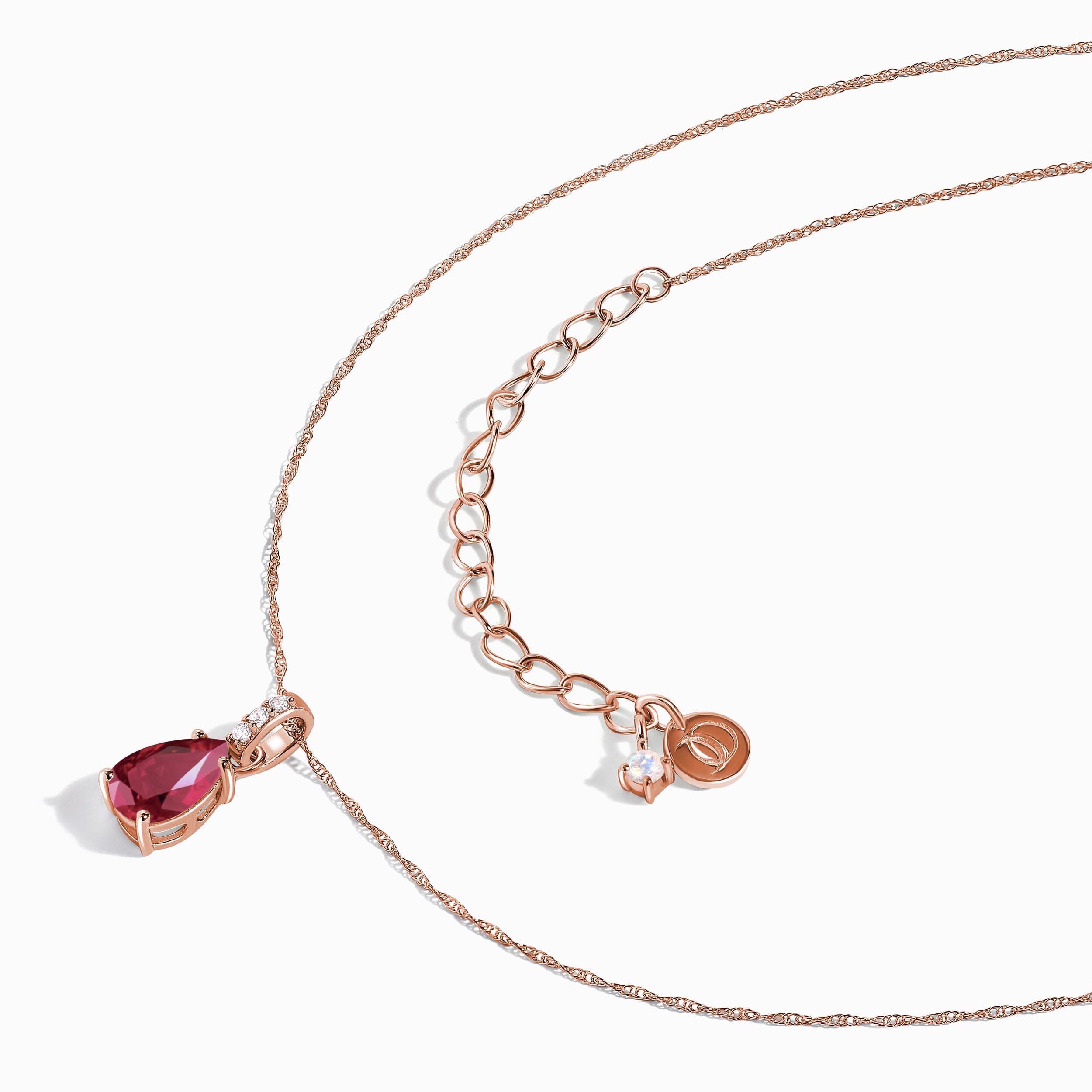 Ruby Diamond Necklace Sway - July Birthstone