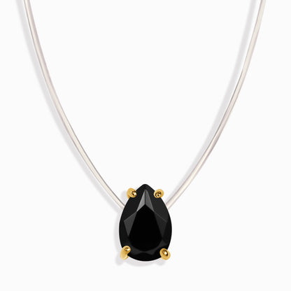 Collier en onyx noir Floating Sway - Pierre de naissance de décembre
