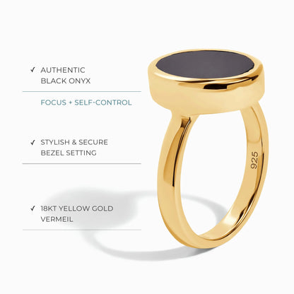 Crystal Ring - Enfolded Black Onyx Moon Magic