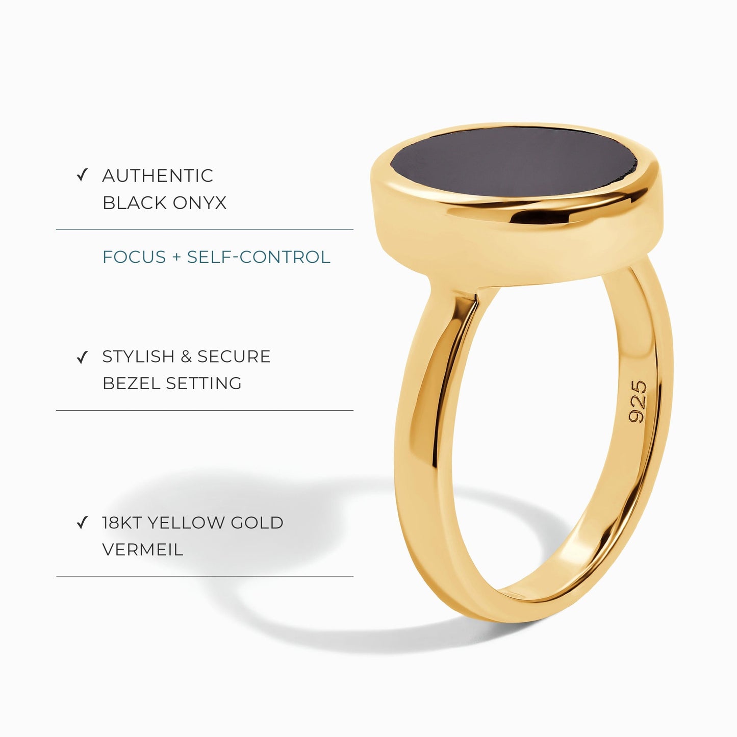 Bague en onyx noir et anneau Stardust