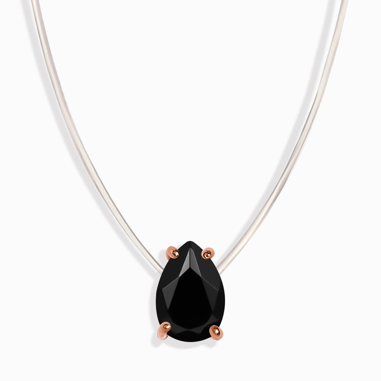 Collier en onyx noir Floating Sway - Pierre de naissance de décembre