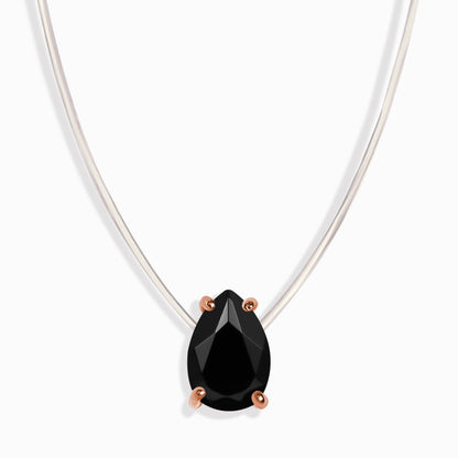 Collier en onyx noir Floating Sway - Pierre de naissance de décembre