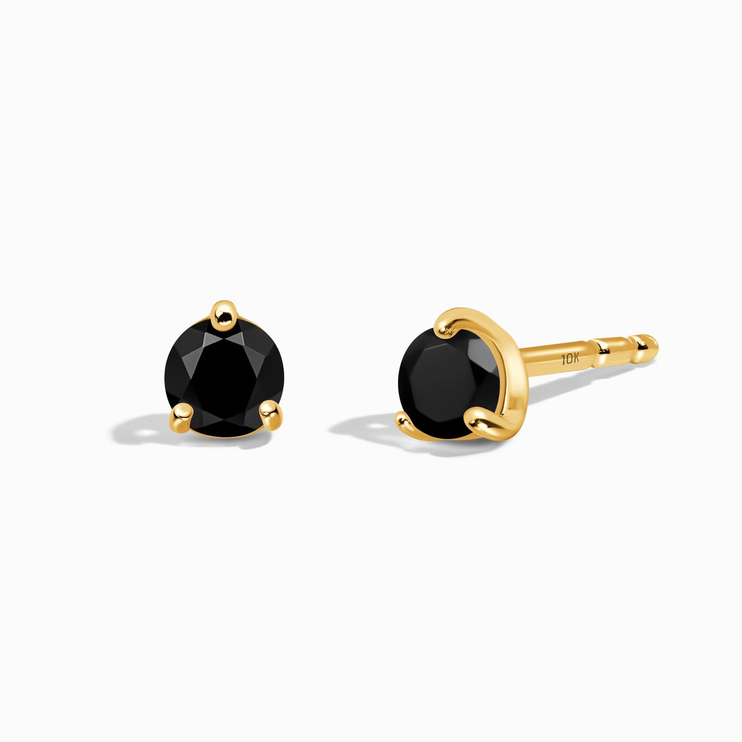 Clous d'oreilles ronds en onyx noir - Pierre de naissance de décembre