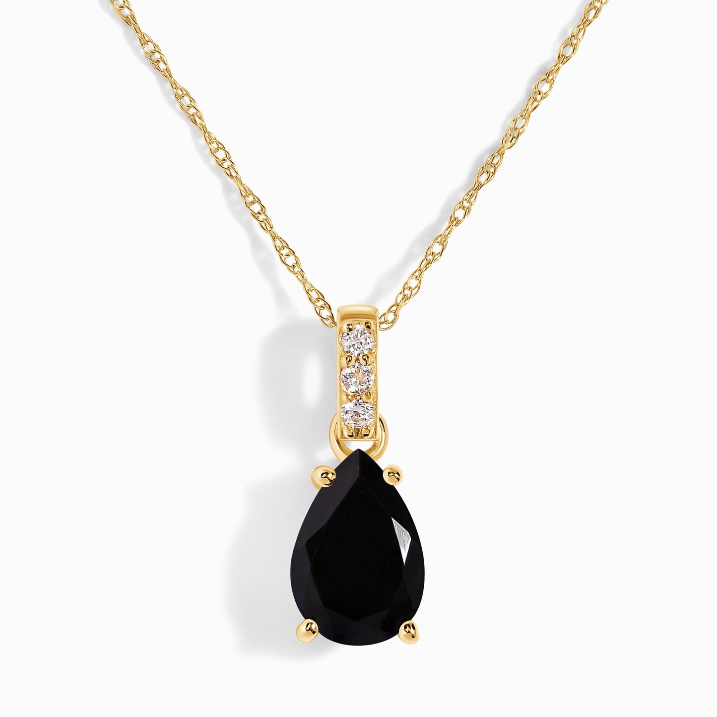 Collier en onyx noir et diamants Sway - Pierre de naissance de décembre