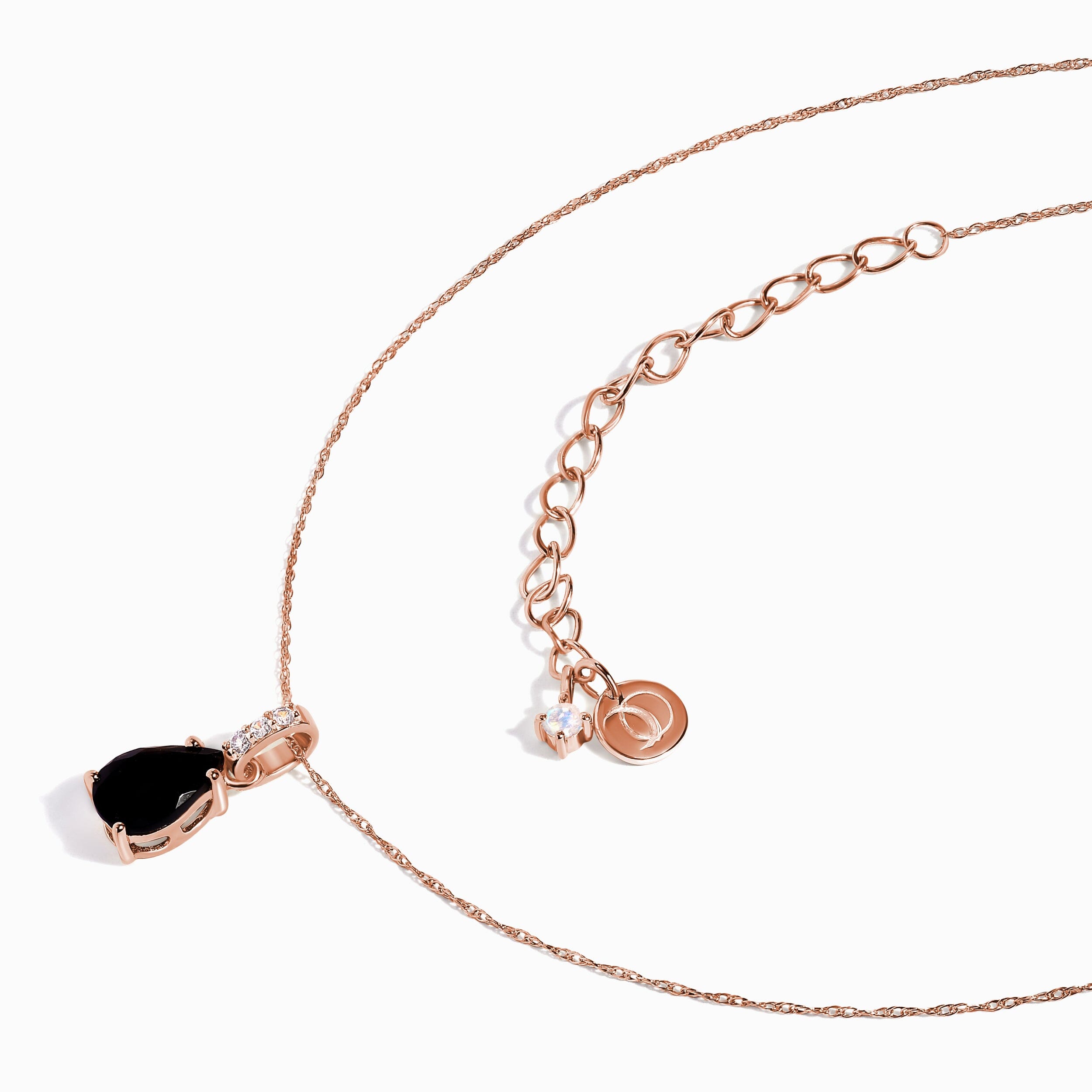 Black Onyx Diamond Necklace Sway - December Birthstone