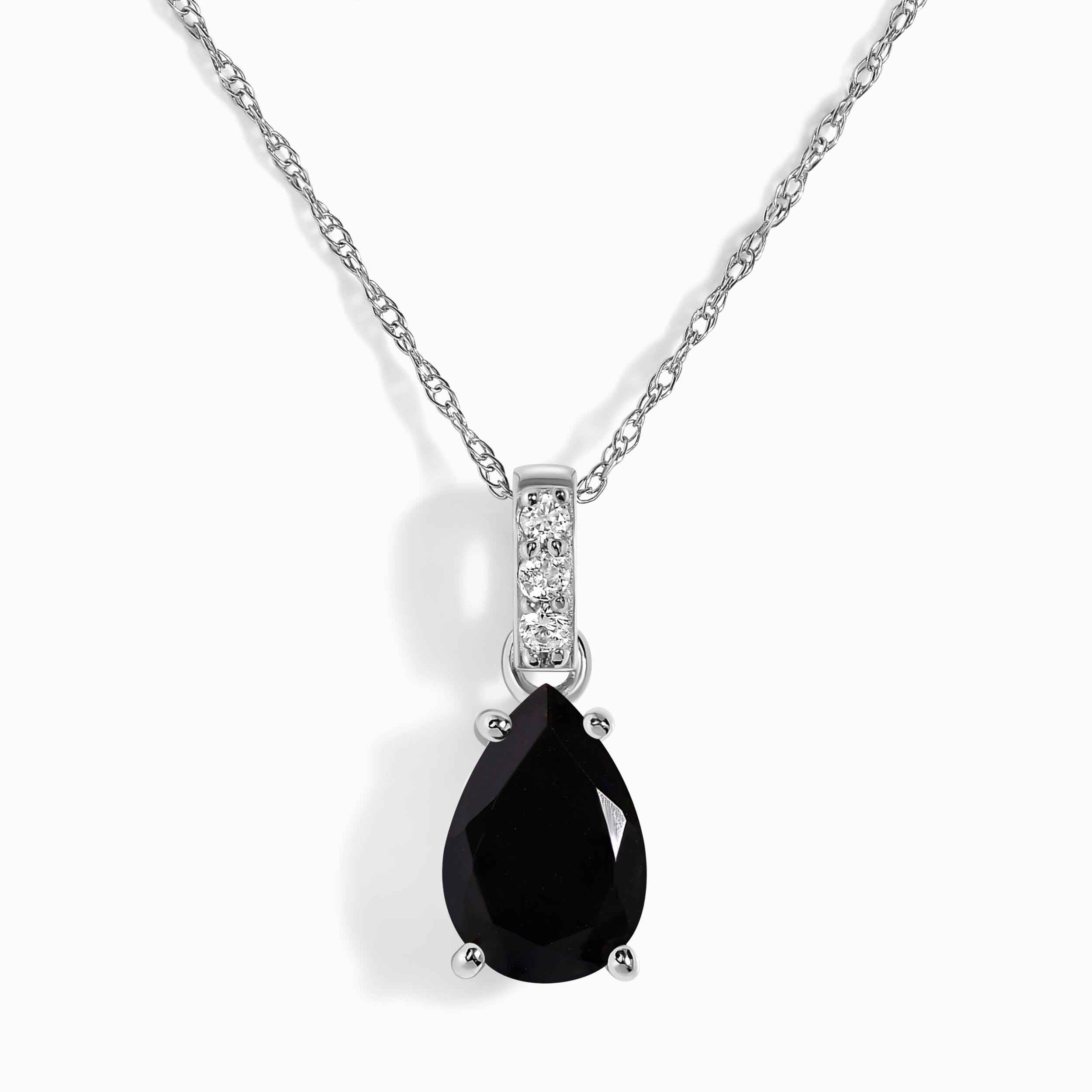 Black Onyx Diamond Necklace Sway - December Birthstone