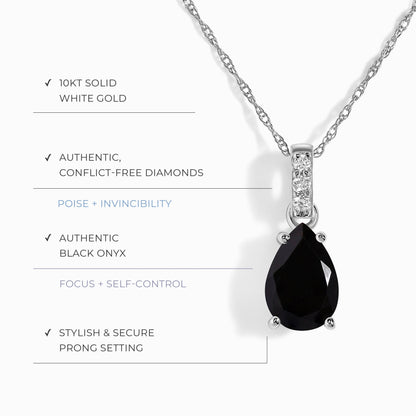 Collier en onyx noir et diamants Sway - Pierre de naissance de décembre