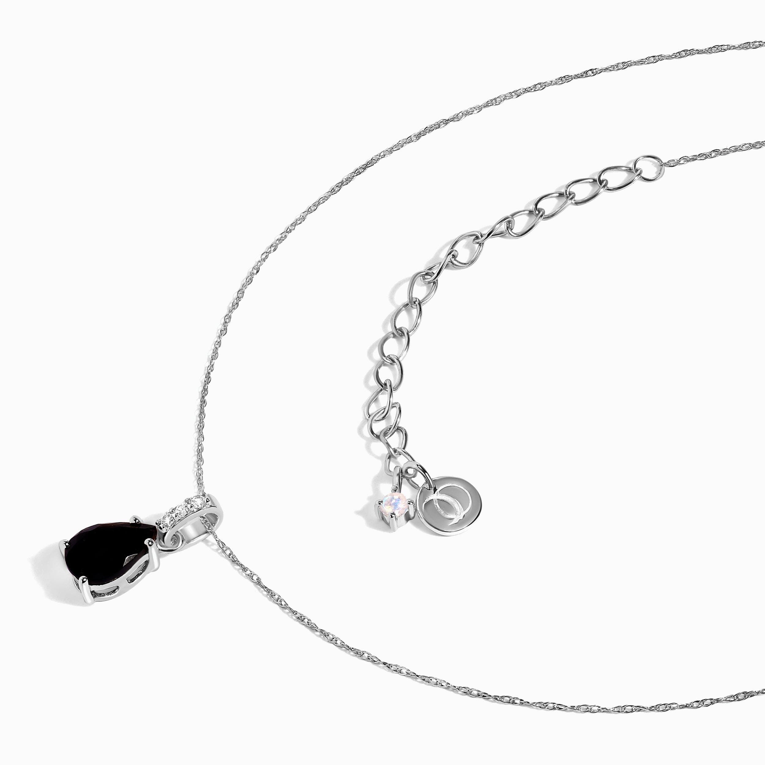 Black Onyx Diamond Necklace Sway - December Birthstone