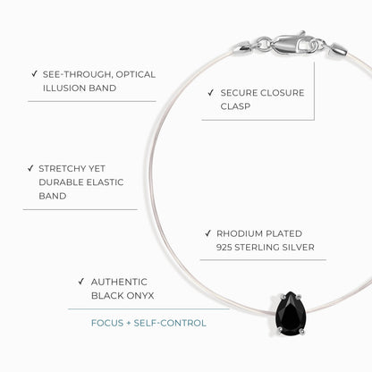 Black Onyx Bracelet Floating Sway - December Birthstone