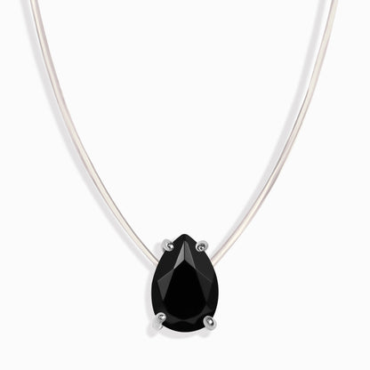 Collier en onyx noir Floating Sway - Pierre de naissance de décembre
