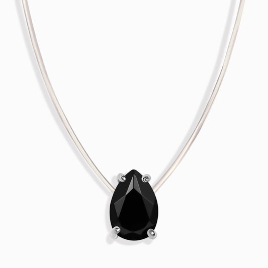 Collier en onyx noir Floating Sway - Pierre de naissance de décembre