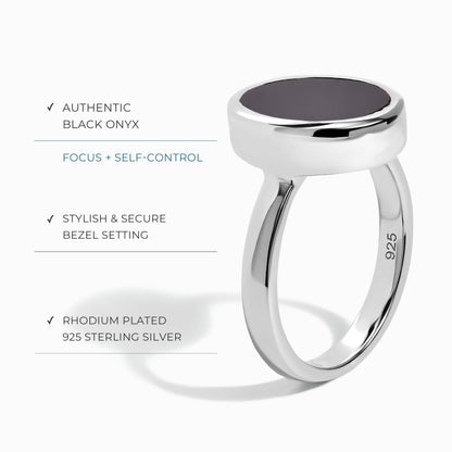 Bague en onyx noir et anneau Stardust