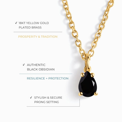 Collier en obsidienne noire - Bouclier