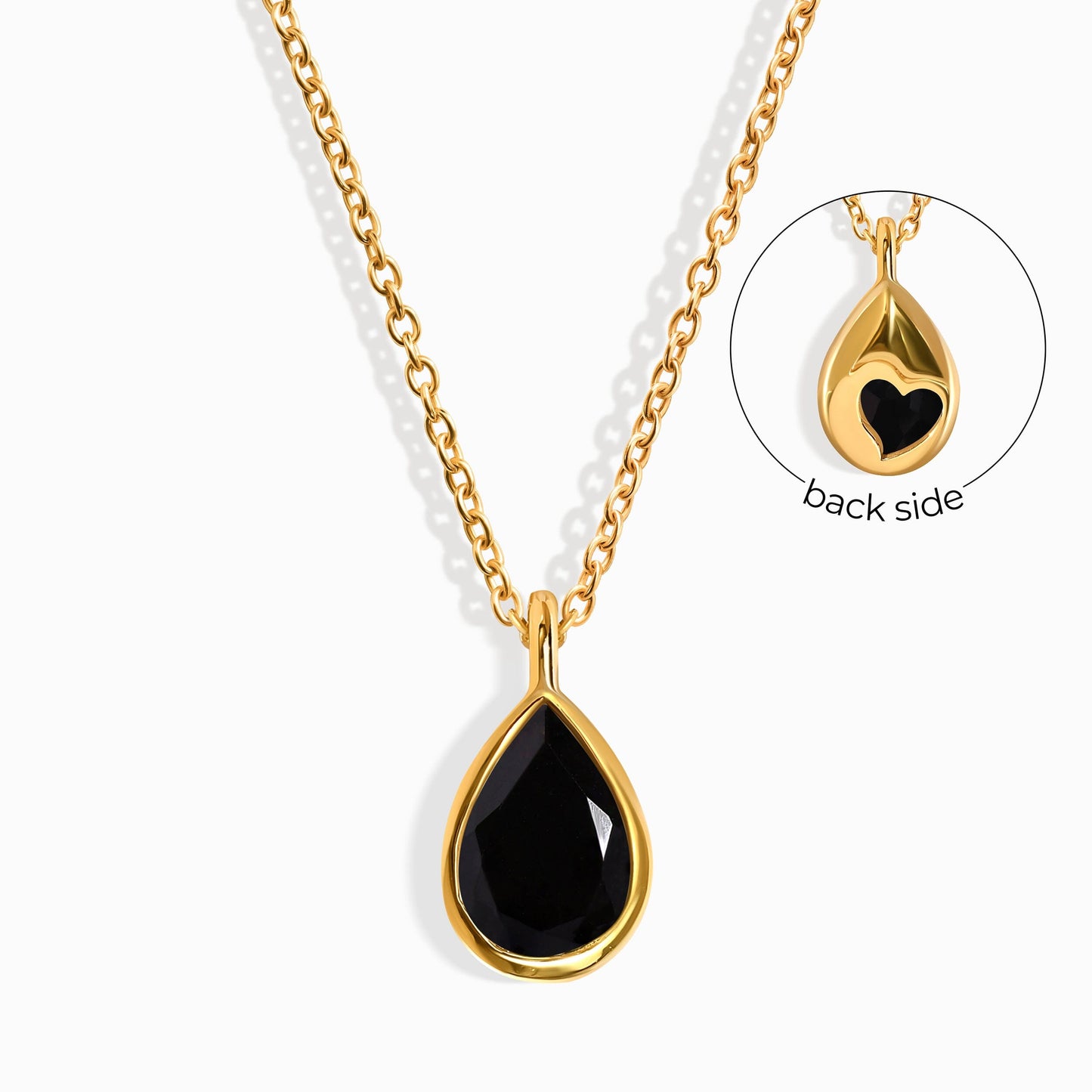 Collier en obsidienne noire - Cœur caché