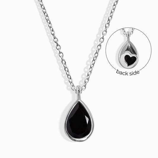 Collier en obsidienne noire - Cœur caché