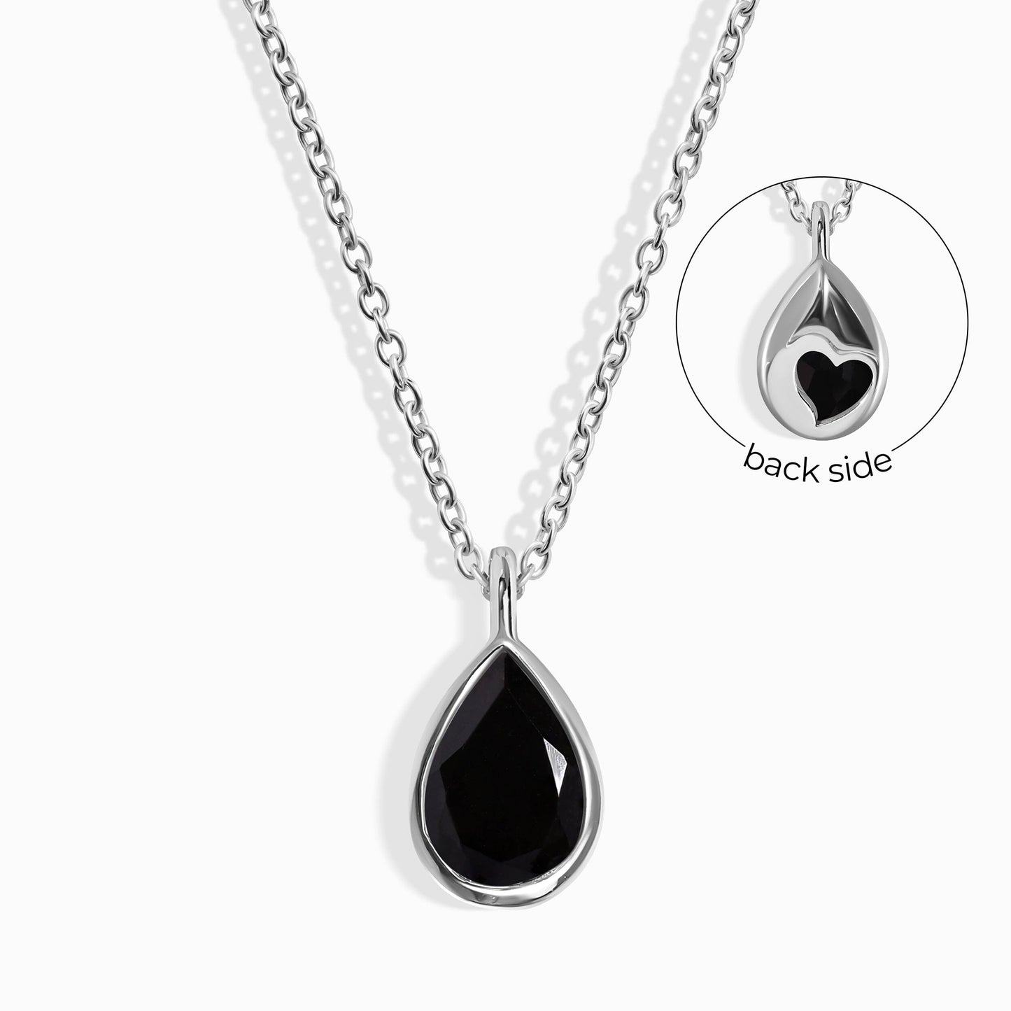 Collier en obsidienne noire - Cœur caché
