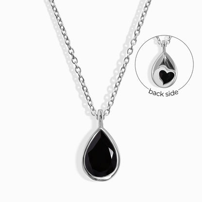 Collier en obsidienne noire - Cœur caché