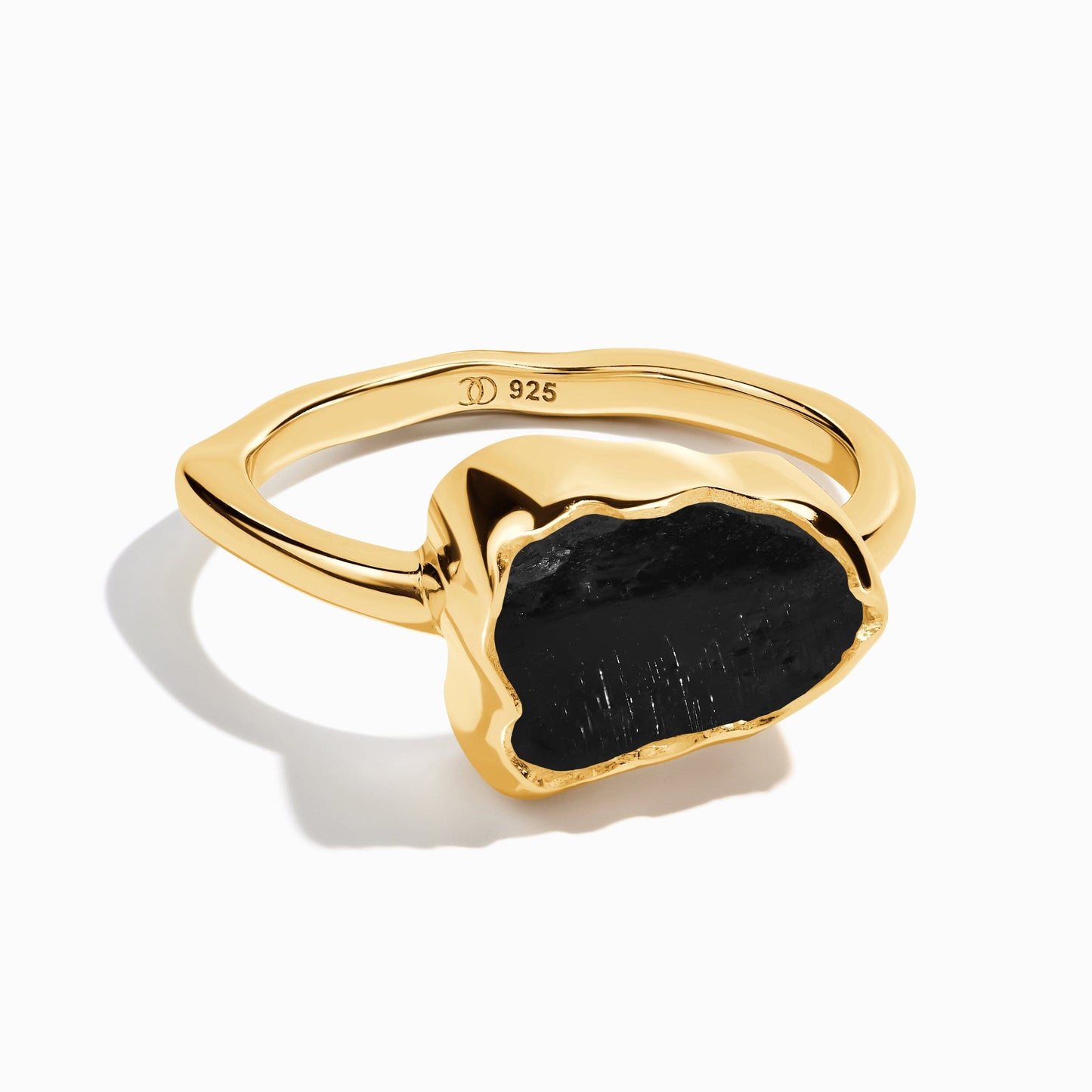 Bague en cristal brut – Obsidienne noire sacrée