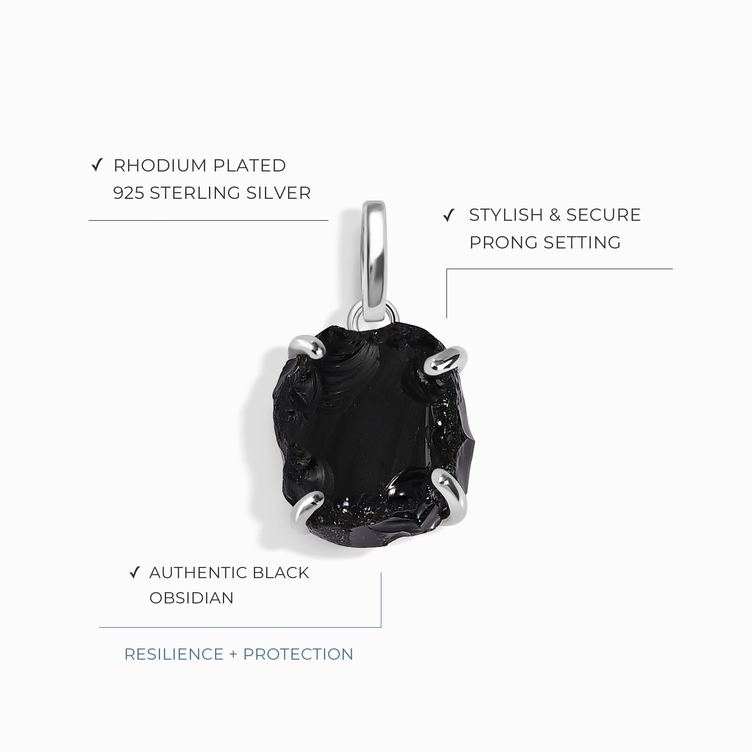 Raw Crystal Charm - Black Obsidian