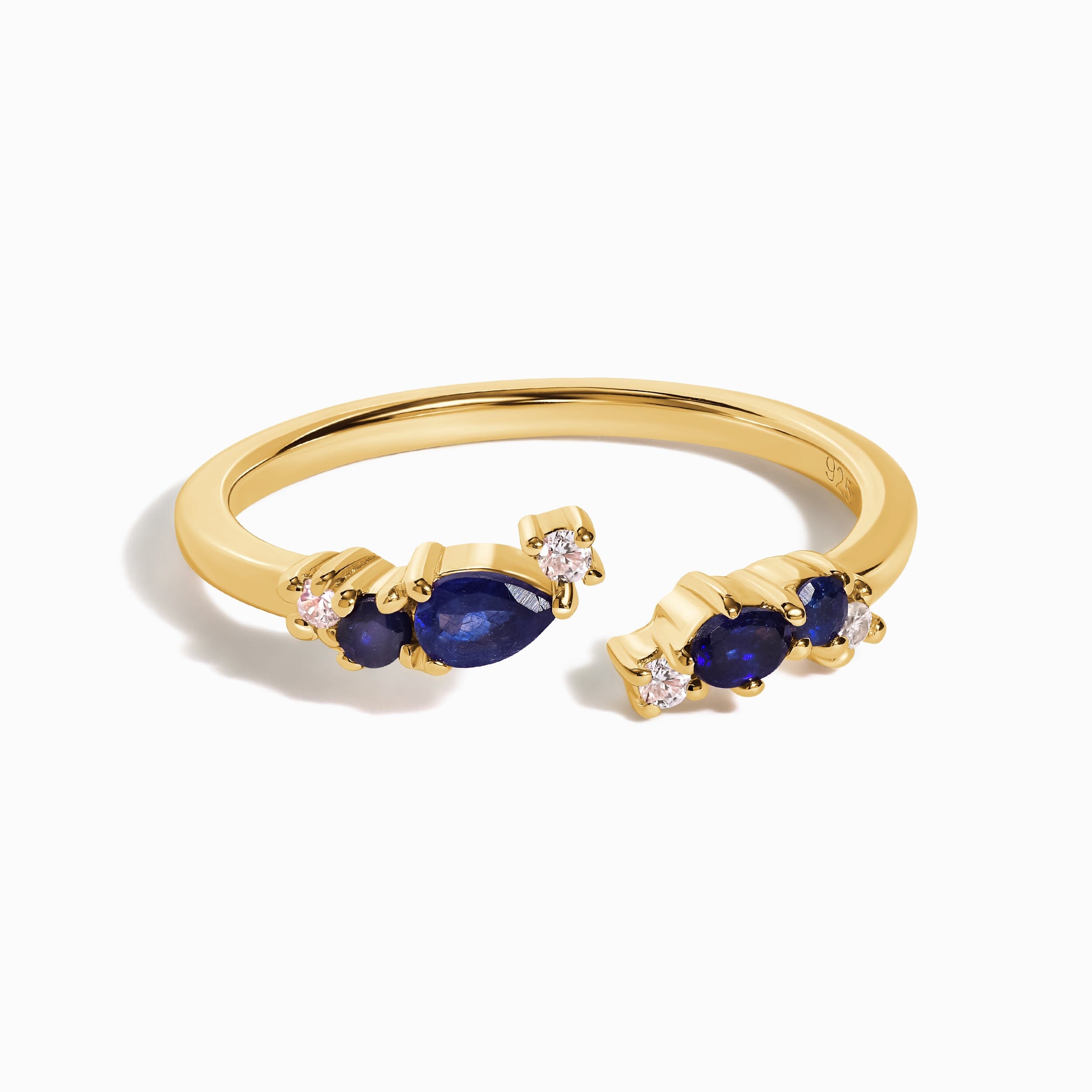 Adjustable Blue Sapphire Ring Flourish - September Birthstone