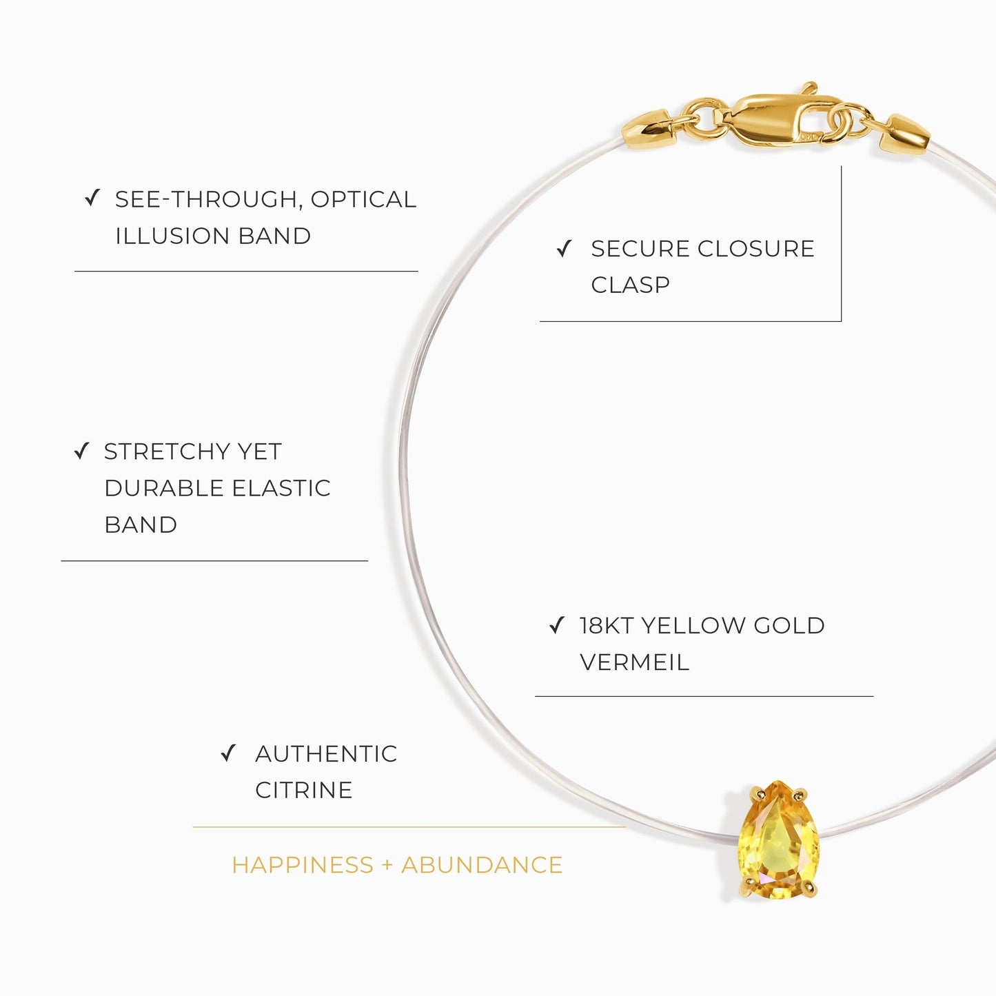 Bracelet en citrine Floating Sway - Pierre de naissance de novembre