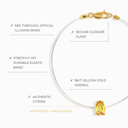 Bracelet en citrine Floating Sway - Pierre de naissance de novembre