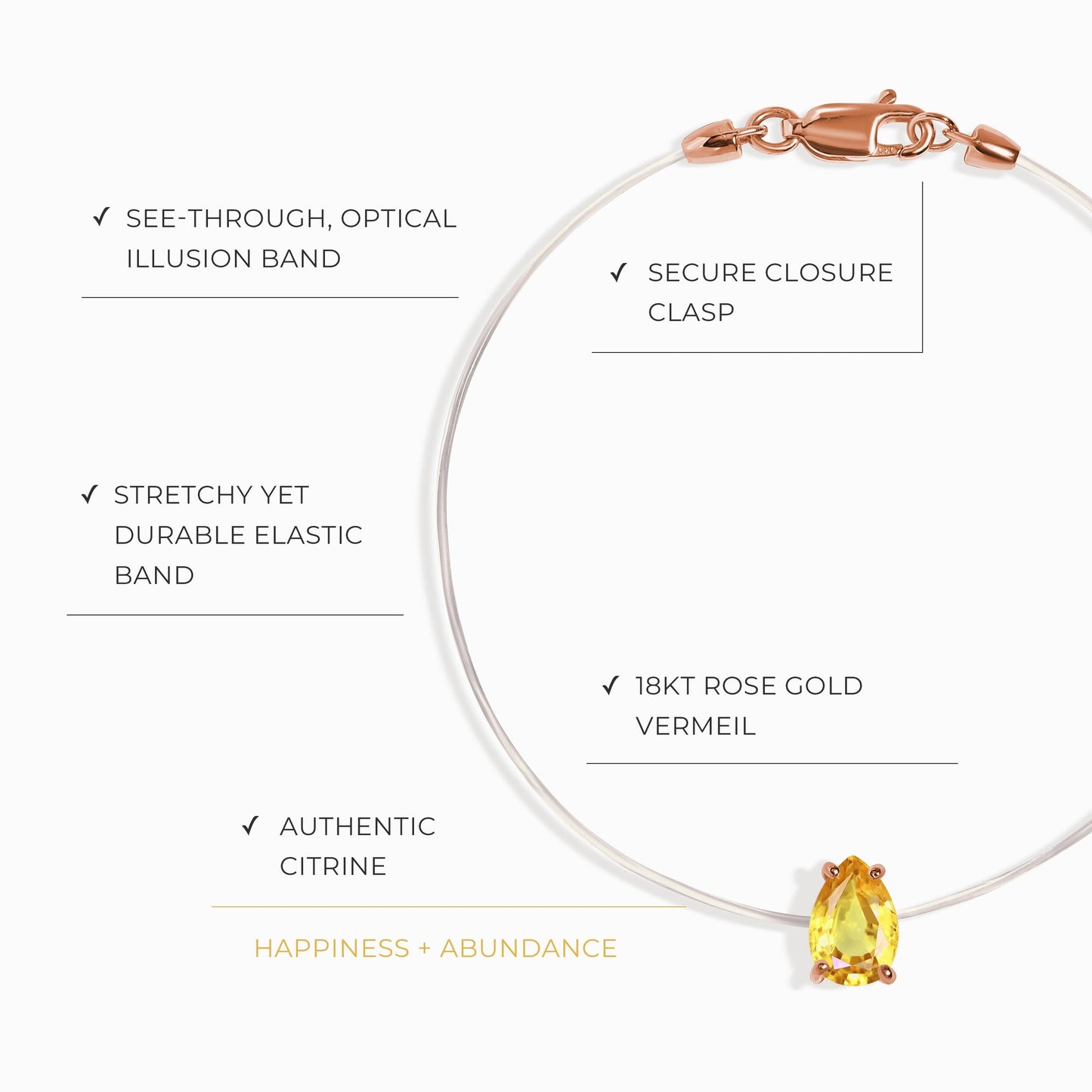 Bracelet en citrine Floating Sway - Pierre de naissance de novembre