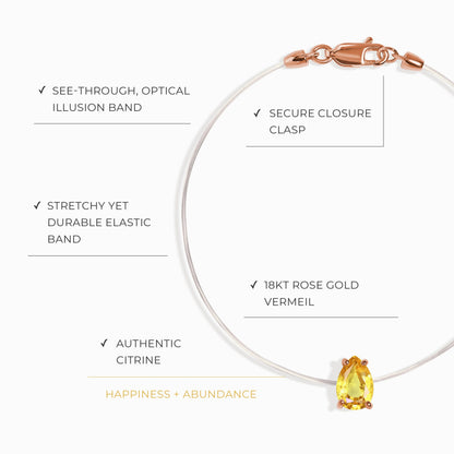 Bracelet en citrine Floating Sway - Pierre de naissance de novembre