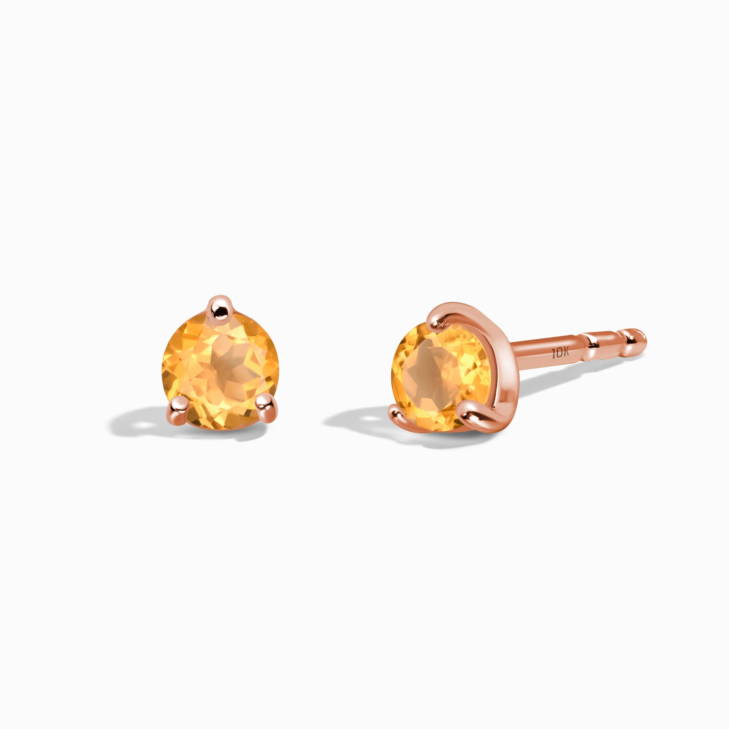 Citrine Round Studs - November Birthstone