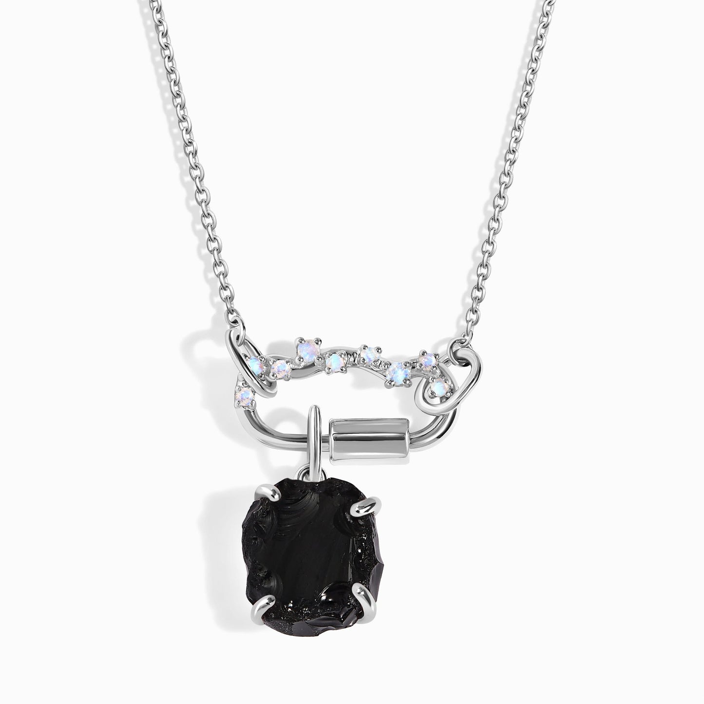 Collier d'unité céleste en obsidienne noire